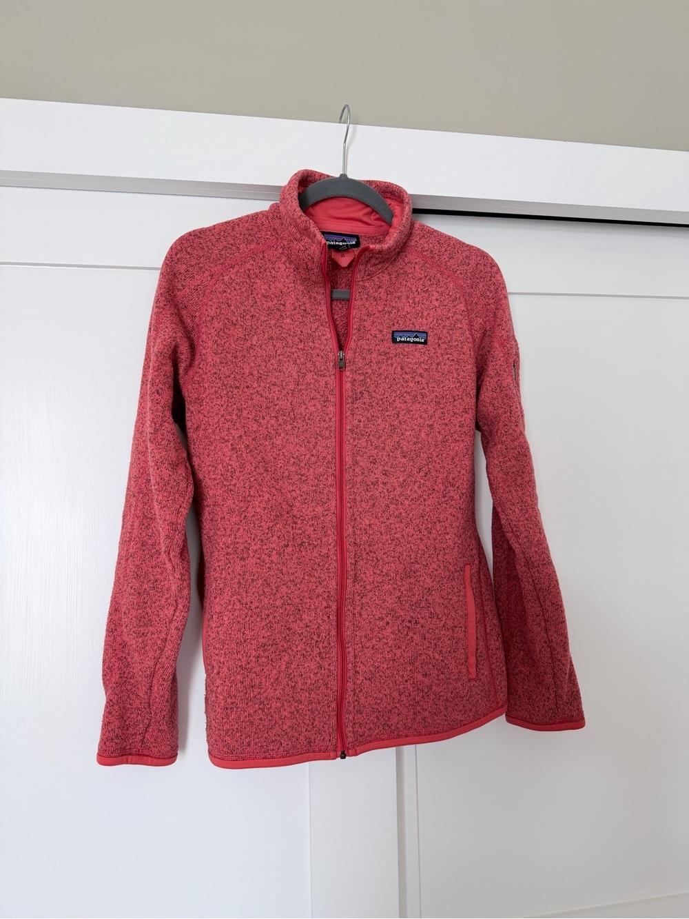 Patagonia Women’s Heathered Pink Full-Zip Better Sweater